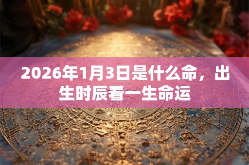 2026年1月3日是什么命，出生时辰看一生命运