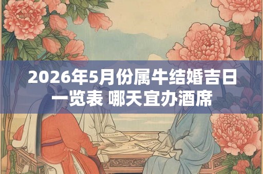 2026年5月份属牛结婚吉日一览表 哪天宜办酒席