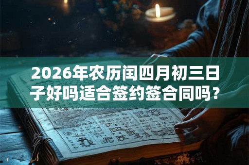 2026年农历闰四月初三日子好吗适合签约签合同吗？