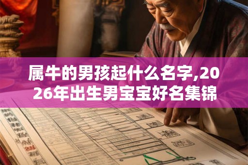 属牛的男孩起什么名字,2026年出生男宝宝好名集锦