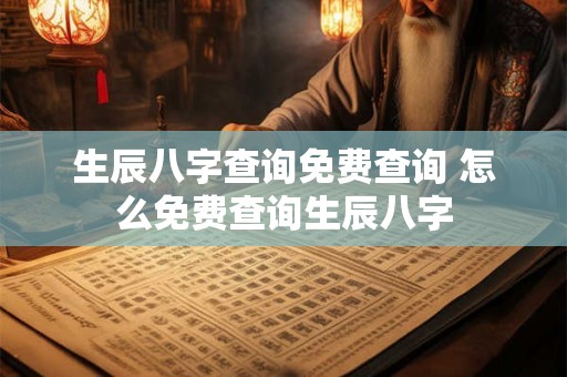 生辰八字查询免费查询 怎么免费查询生辰八字