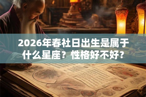 2026年春社日出生是属于什么星座？性格好不好？