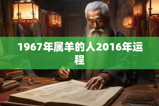 1967年属羊的人2016年运程