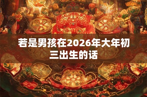 若是男孩在2026年大年初三出生的话