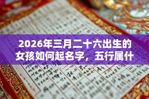 2026年三月二十六出生的女孩如何起名字，五行属什么