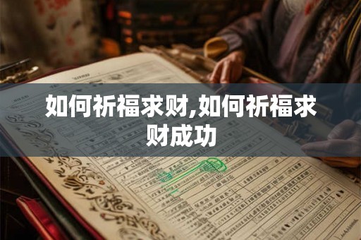 如何祈福求财,如何祈福求财成功