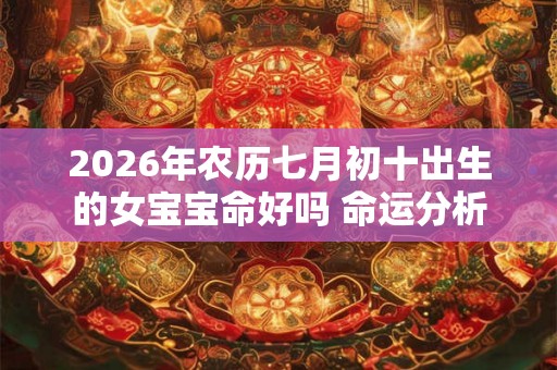 2026年农历七月初十出生的女宝宝命好吗 命运分析