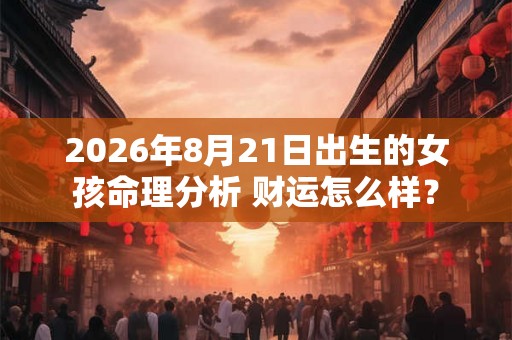 2026年8月21日出生的女孩命理分析 财运怎么样？