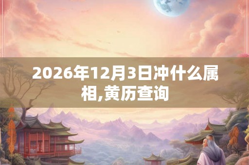 2026年12月3日冲什么属相,黄历查询 2026年12月3日冲什么属相,黄历查询