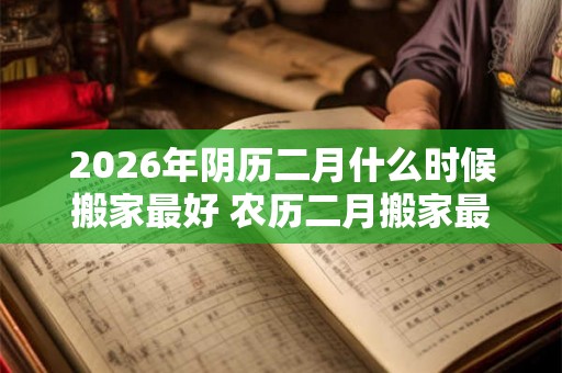 2026年阴历二月什么时候搬家最好 农历二月搬家最吉利的日子