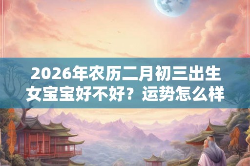 2026年农历二月初三出生女宝宝好不好？运势怎么样？