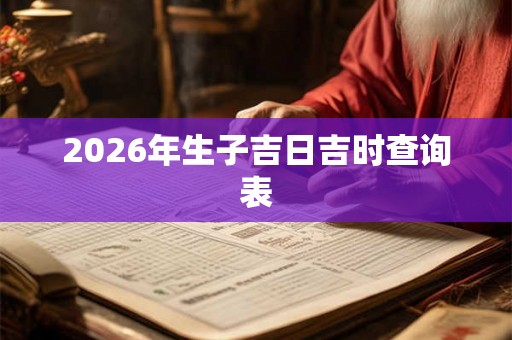 2026年生子吉日吉时查询表