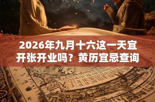 2026年九月十六这一天宜开张开业吗?黄历宜忌查询 2026年九月十六这一天宜开张开业吗?黄历宜忌查询
