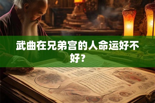 武曲在兄弟宫的人命运好不好？