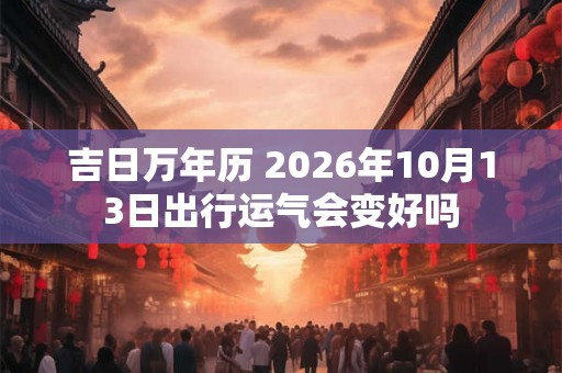 吉日万年历 2026年10月13日出行运气会变好吗