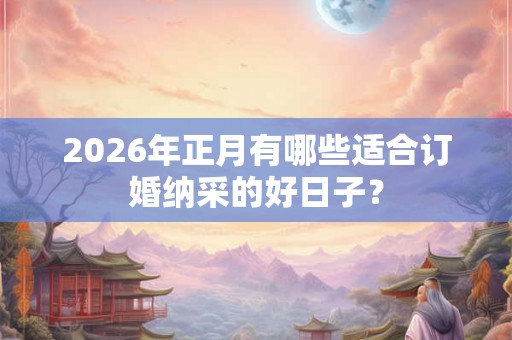 2026年正月有哪些适合订婚纳采的好日子？