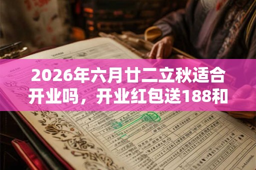 2026年六月廿二立秋适合开业吗，开业红包送188和288哪个好