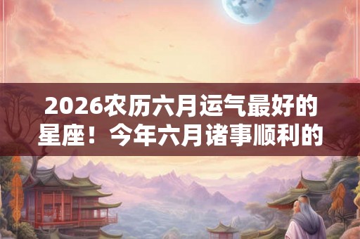 2026农历六月运气最好的星座!今年六月诸事顺利的几大星座 2026农历六月运气最好的星座!今年六月诸事顺利的几大星座