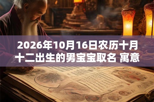 2026年10月16日农历十月十二出生的男宝宝取名 寓意好有内涵的名字