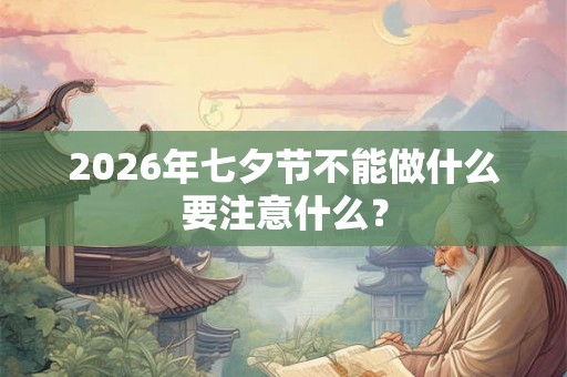 2026年七夕节不能做什么要注意什么？