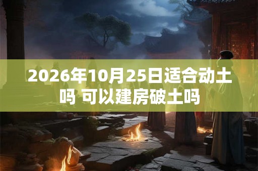 2026年10月25日适合动土吗 可以建房破土吗