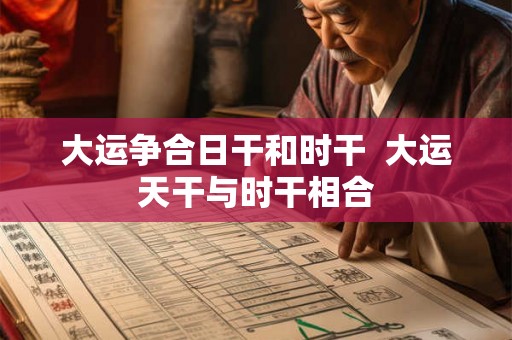 大运争合日干和时干  大运天干与时干相合