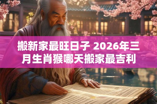 搬新家最旺日子 2026年三月生肖猴哪天搬家最吉利