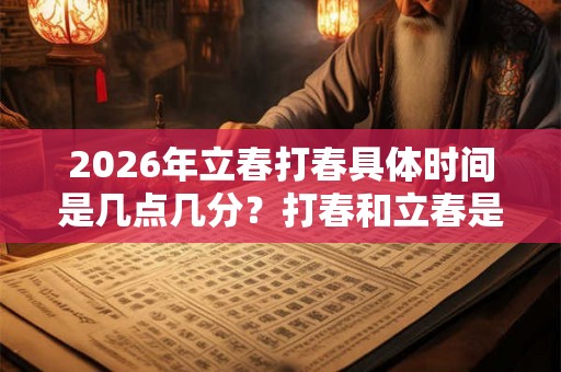 2026年立春打春具体时间是几点几分？打春和立春是一样的吗？