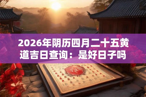 2026年阴历四月二十五黄道吉日查询：是好日子吗