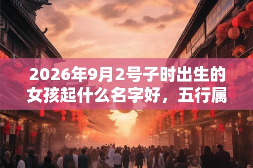2026年9月2号子时出生的女孩起什么名字好，五行属什么