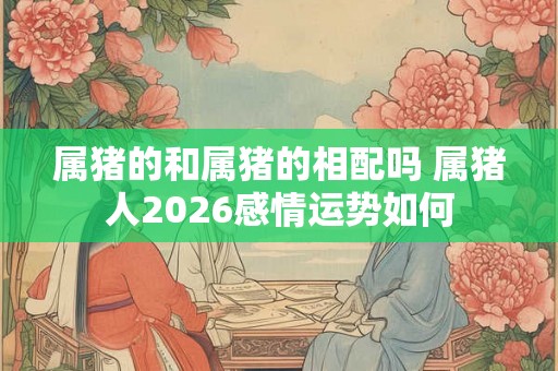 属猪的和属猪的相配吗 属猪人2026感情运势如何