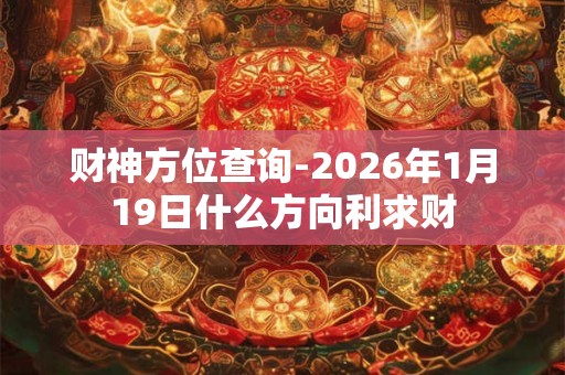 财神方位查询-2026年1月19日什么方向利求财