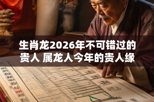 生肖龙2026年不可错过的贵人 属龙人今年的贵人缘如何