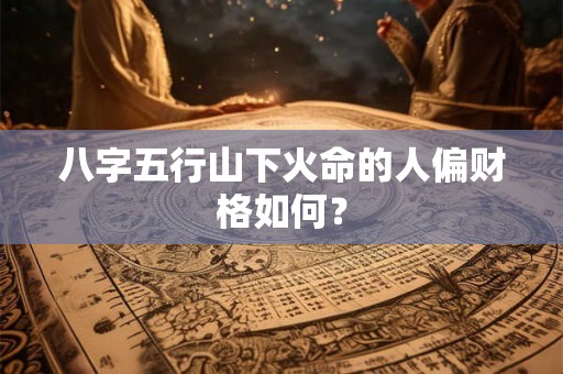 八字五行山下火命的人偏财格如何？
