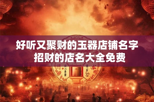 好听又聚财的玉器店铺名字  招财的店名大全免费