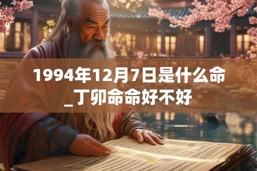 1994年12月7日是什么命_丁卯命命好不好