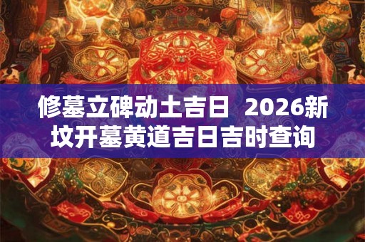 修墓立碑动土吉日  2026新坟开墓黄道吉日吉时查询