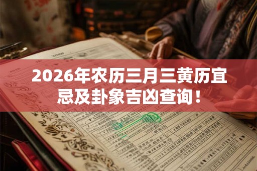 2026年农历三月三黄历宜忌及卦象吉凶查询！