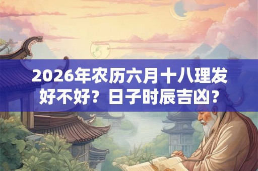 2026年农历六月十八理发好不好？日子时辰吉凶？