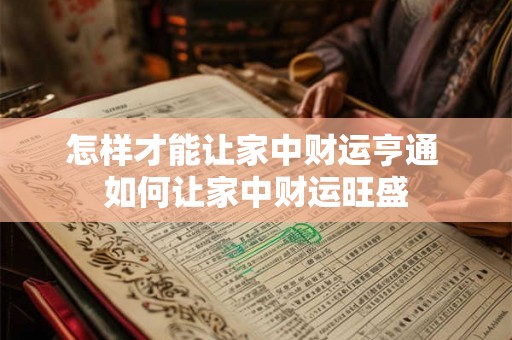 怎样才能让家中财运亨通 如何让家中财运旺盛