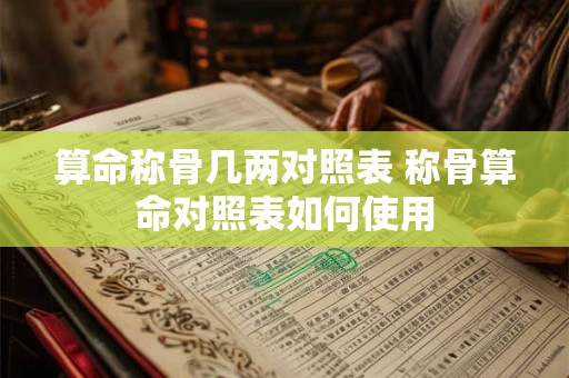 算命称骨几两对照表 称骨算命对照表如何使用