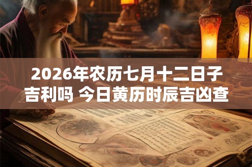 2026年农历七月十二日子吉利吗 今日黄历时辰吉凶查询