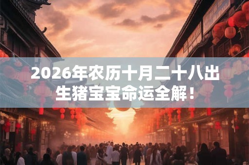 2026年农历十月二十八出生猪宝宝命运全解！