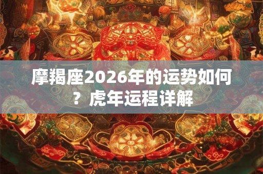 摩羯座2026年的运势如何？虎年运程详解