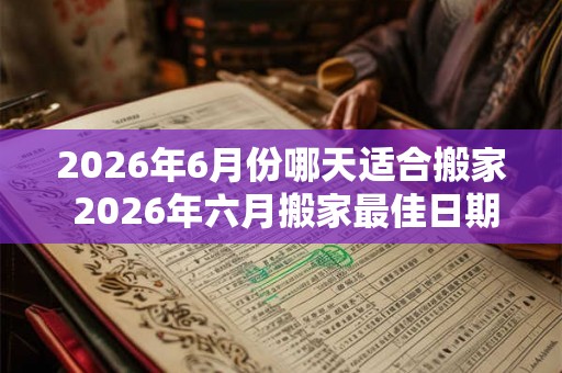 2026年6月份哪天适合搬家 2026年六月搬家最佳日期