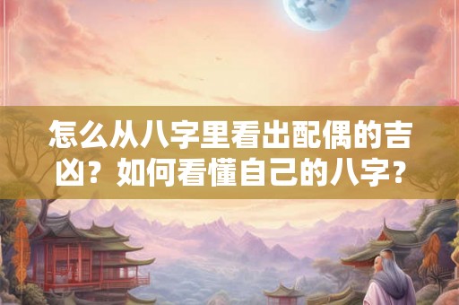 怎么从八字里看出配偶的吉凶？如何看懂自己的八字？