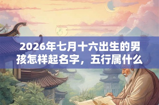 2026年七月十六出生的男孩怎样起名字，五行属什么