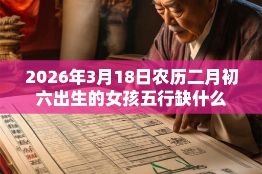 2026年3月18日农历二月初六出生的女孩五行缺什么