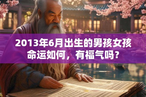 2013年6月出生的男孩女孩命运如何，有福气吗？