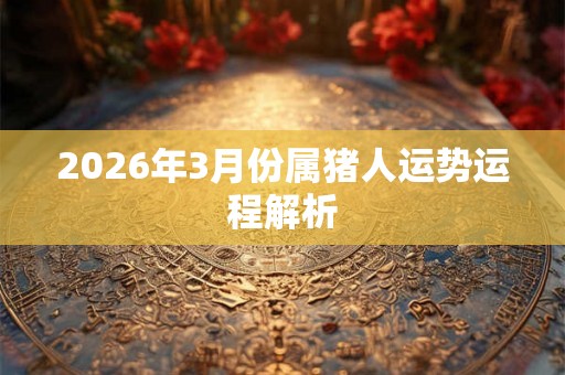 2026年3月份属猪人运势运程解析 2026年3月份属猪人运势运程解析